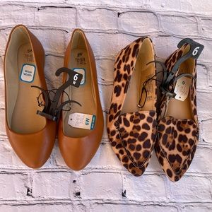 2-Pair New Womens Shoes Size 6W